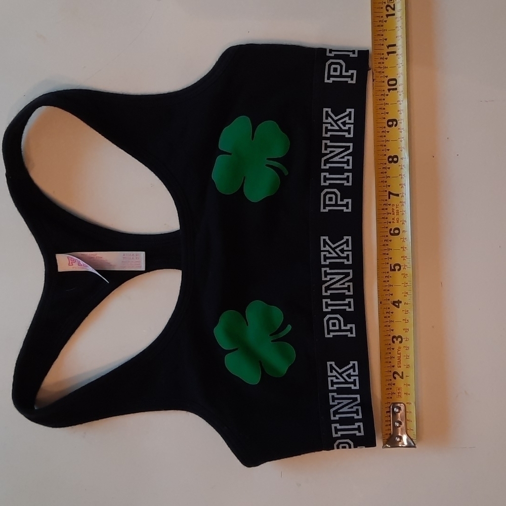 Victoria's Secret Pink St Patricks Day shamrock sports bra extra small - Picture 9 of 9